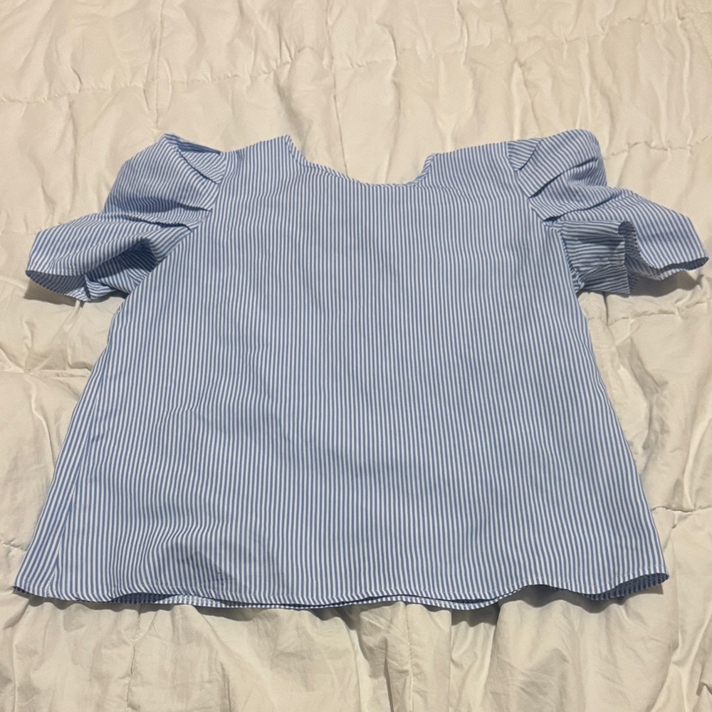SHEIN Light Blue Striped Blouse